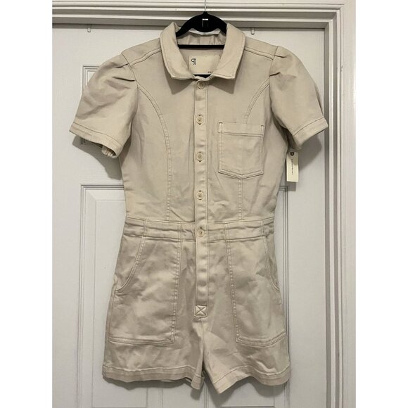 Anthropologie Women's The Kit Utility Romper‎ by Pilcro in Tan Size 10 - Picture 2 of 8